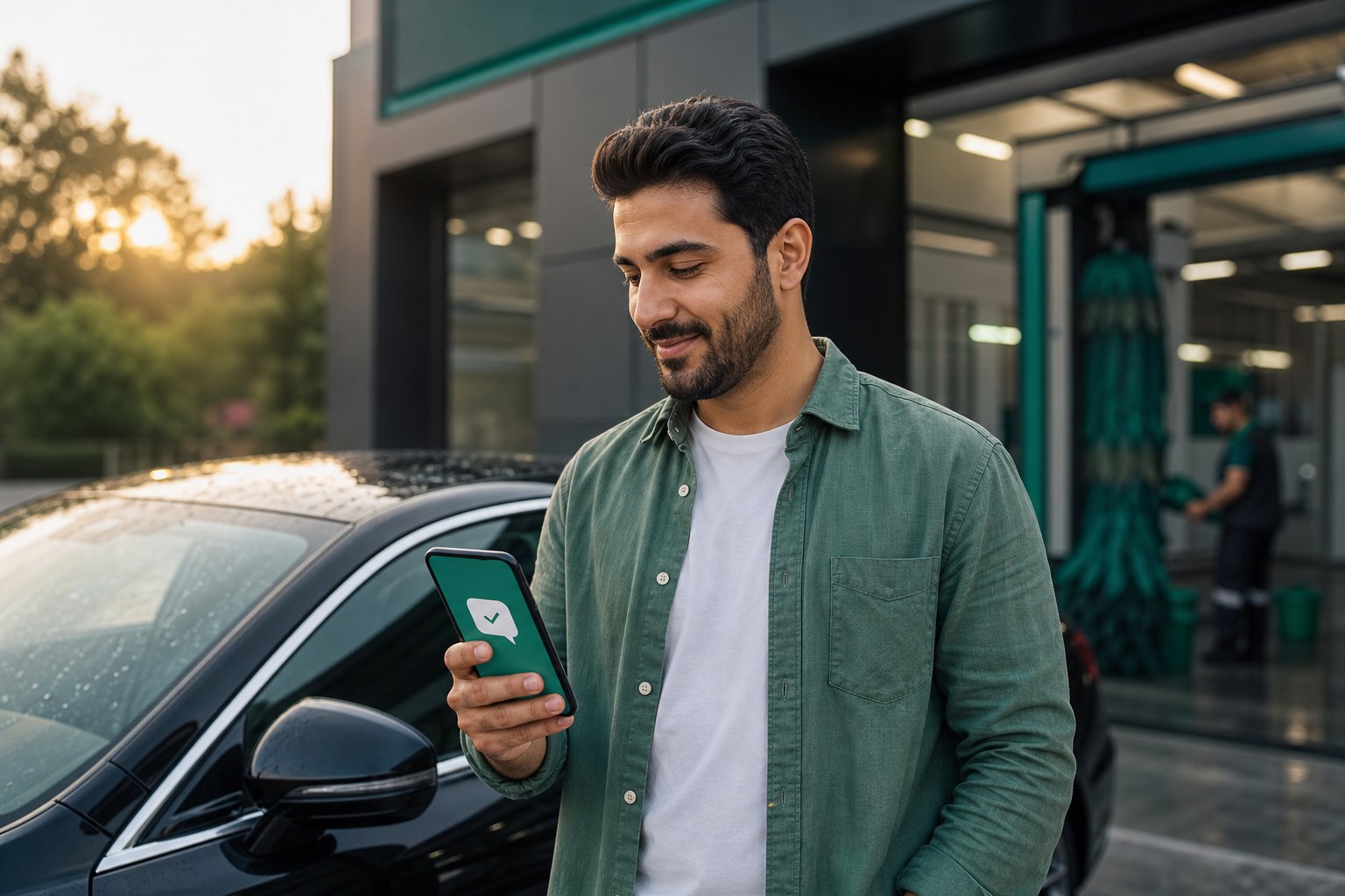 دریافت پیام یادآوری کارواش روی تلفن همراه مشتری